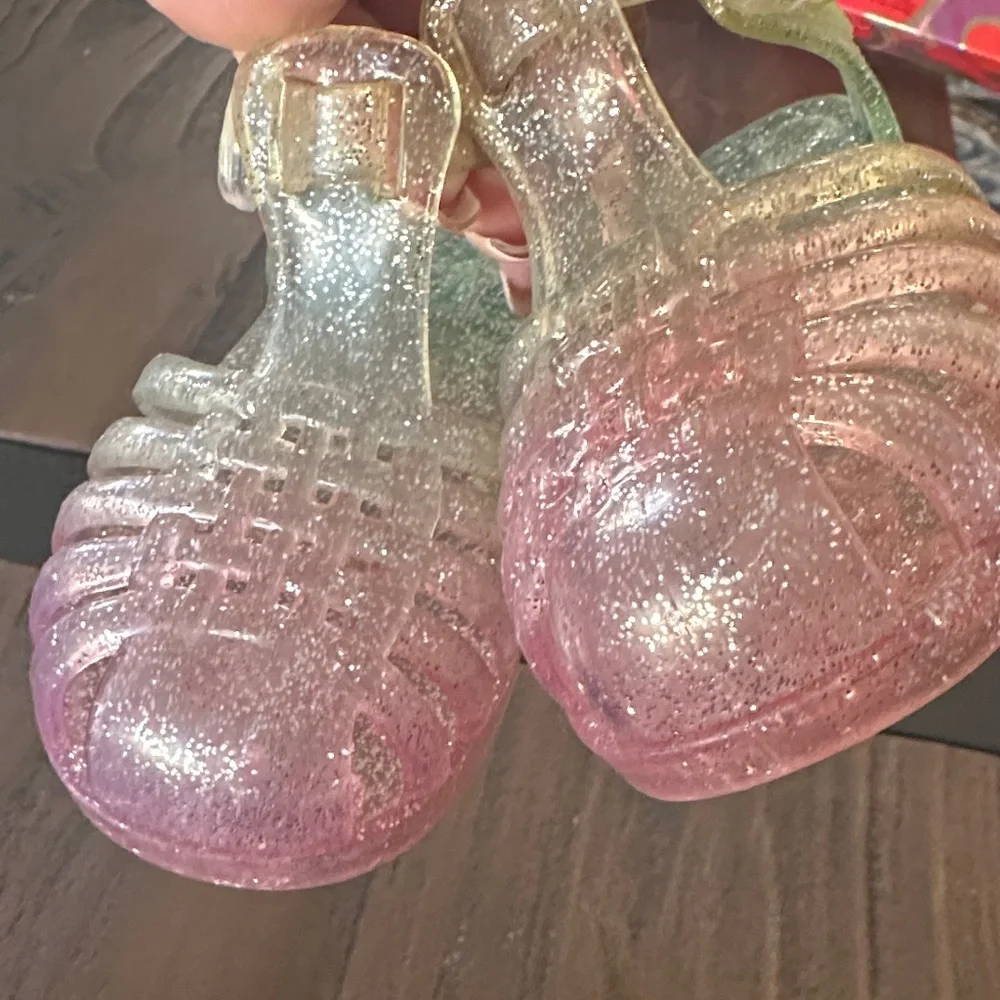 Kids Glitter Jelly Sandals toddler size 8